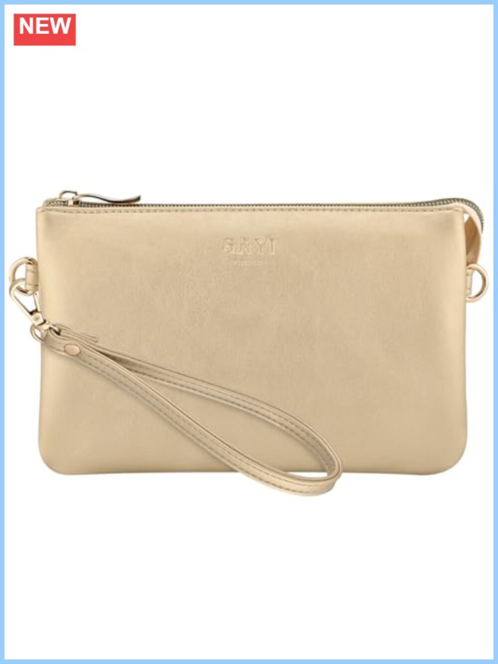 Crossbody Wristlet Clutch Small PU Leather Zipper Pouch